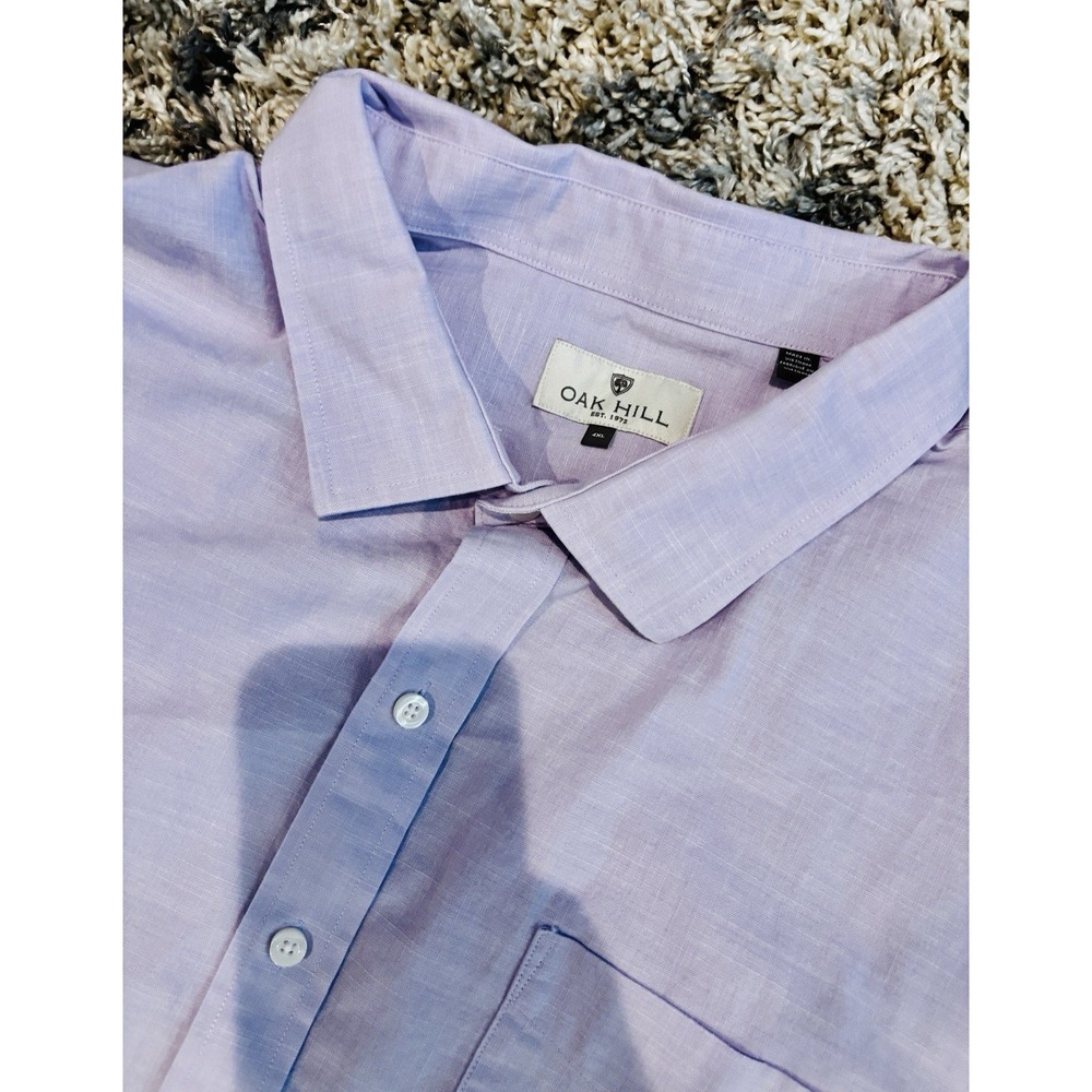 NWOT‎ Men's Oak Hill 4XL Purple Lilac 100% Cotton Shirt